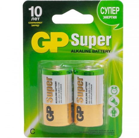 Батарейки GP SUPER Alkaline (C), 2 шт.