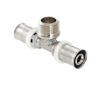 Тройник пресс с наружной резьбой 16 мм х 1/2" х 16 мм VALTEC