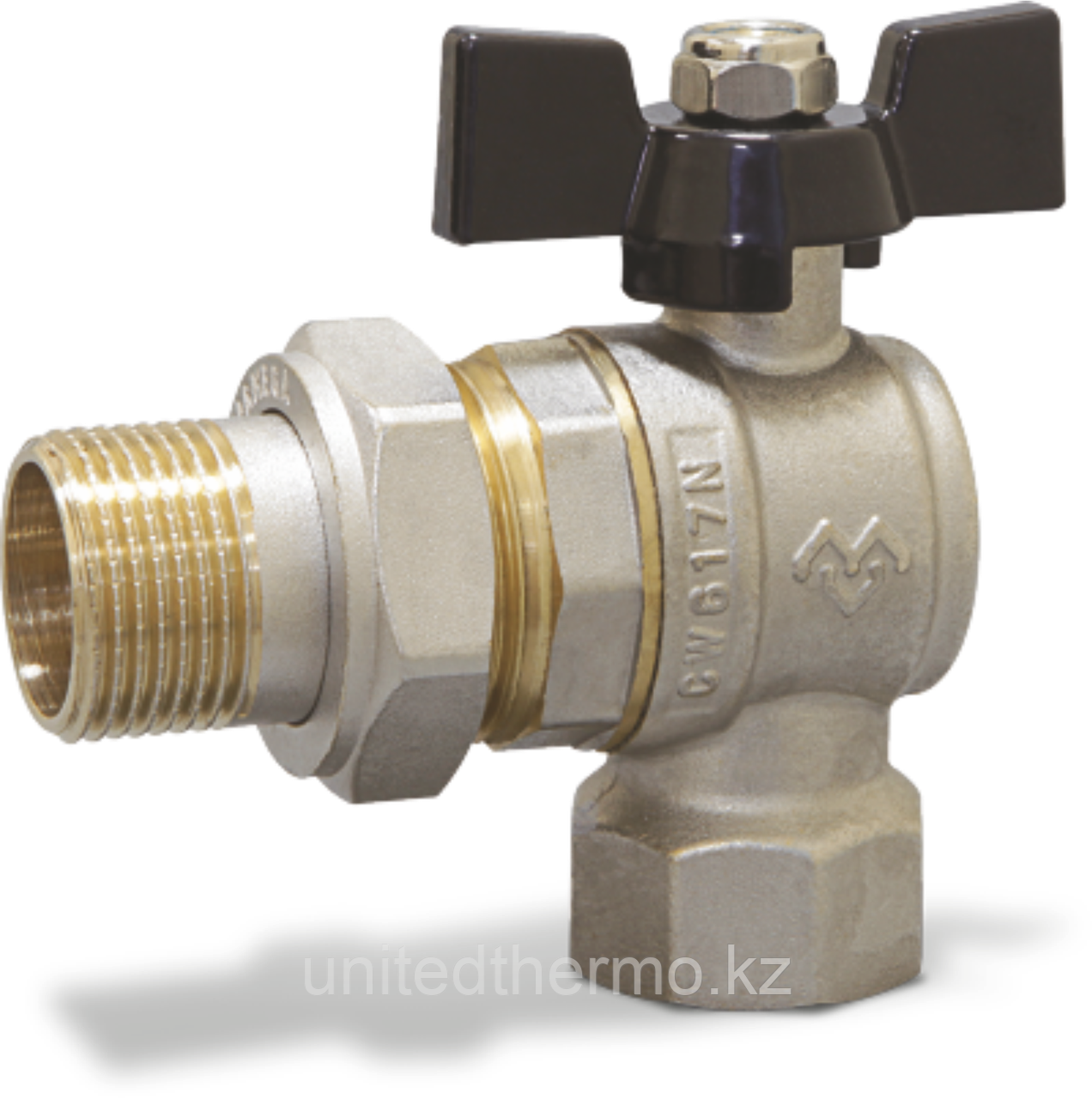 Угловой кран 3/4" В/Н шаровый со сгоном Varmega TORO, бабочка