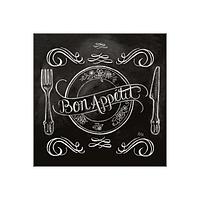 Майлықтар 33х33см, 3 кл., "Bon Appetit. Қара", қағаз , 20 дана