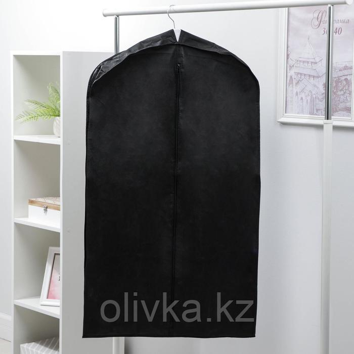 Чехол для одежды зимний 100×60×10 см, спанбонд, цвет чёрный