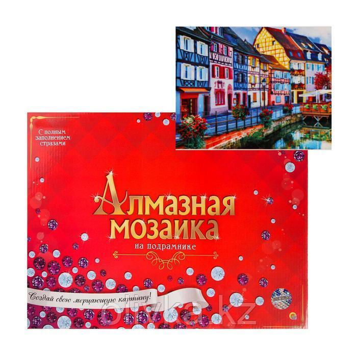 Алмазная мозаика блестящая 30х40 см c подрамником, с полным заполнением, 30 цветов «Яркие домики»