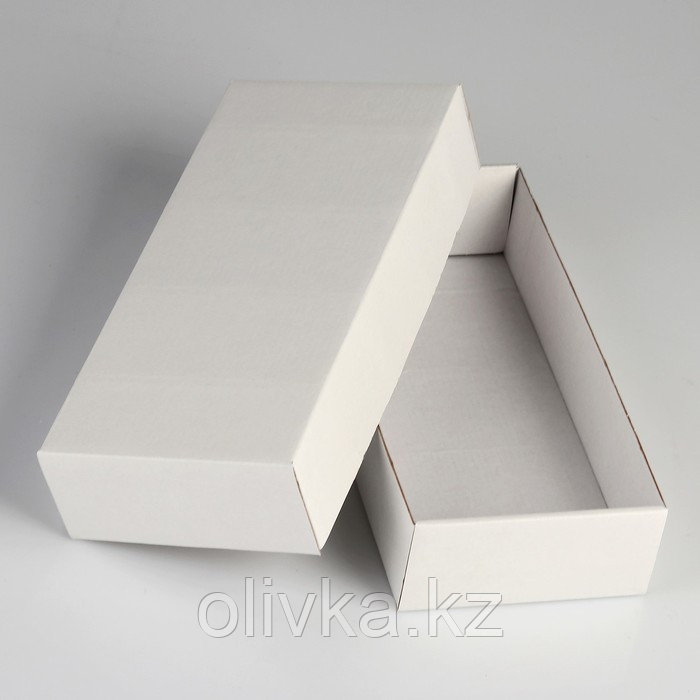 Коробка сборная без печати крышка-дно белая без окна 24 х 11,5 х 4,5 см - фото 1 - id-p89647504