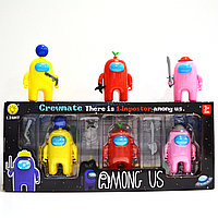 Фигурка Among Us с различными видами оружия с Led  подсветкой в наборе 3 шт 60-100 мм красный желтый розовый