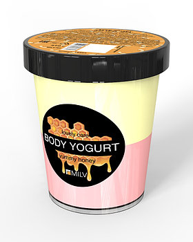 Крем-йогурт для тела двухцветный "Мед" Milv, 210мл