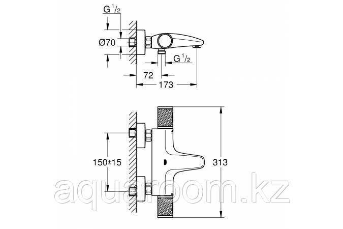 Термостат для ванны GROHE Grohtherm 1000 Performance, хром (34779000) - фото 2 - id-p89662632