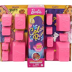Mattel Barbie "Цветное перевоплощение" Игровой набор Вечеринка и пляж, 25 сюрпризов GPD55