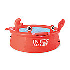 Семейный надувной бассейн Crab Easy Set 183 х 51 см, INTEX, 26100NP, Винил, 880 л., 3+, Красный