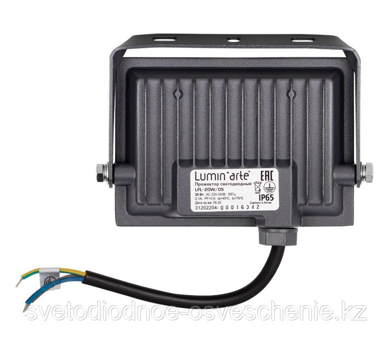 Прожектор светодиодный Lumin`arte LFL-20W/05 20Вт 5700K 1500 лм черный IP65, 1/60 - фото 4 - id-p89668871