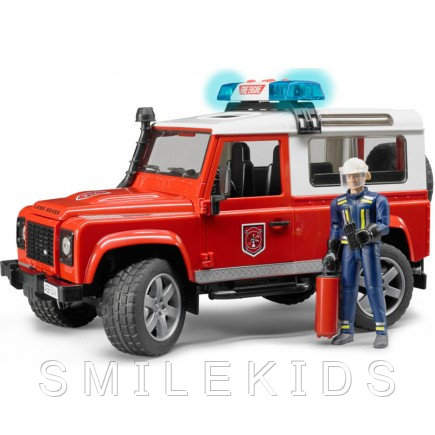 Внедорожник Land Rover Defender Station Wagon Пожарная с фигуркой