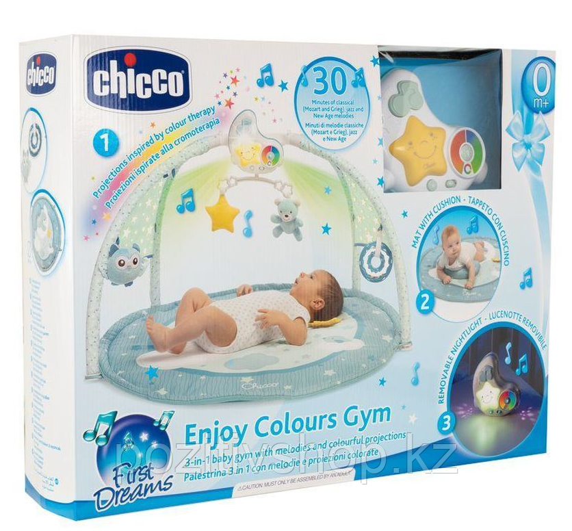 Игровой коврик Chicco 3 в 1 Enjoy Colors Gym голубой - фото 7 - id-p89669371