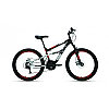 Велосипед ALTAIR MTB FS 24 disc (24" 18 ск. рост 15") 2020-2021, черный/красный, RBKT1F14E003