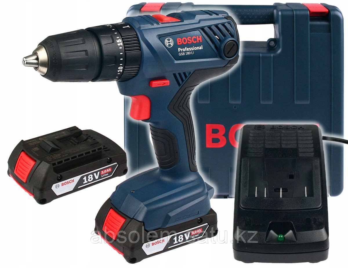 BOSCH GSB 180-LI 1.5Ah x2 Case Аккумуляторная ударная дрель-шуруповерт