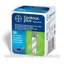 Тест полоски для измерения уровня глюкозы в крови Contour Plus (уп 50 шт) - фото 1 - id-p89699708