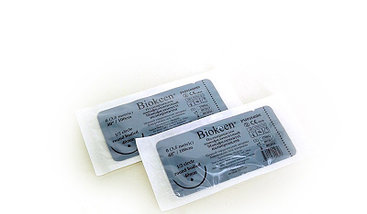 Шовный хирургический материал Biokeen®ПГА синтет.фиолет.USP 1(М4),75см,игла колющая 30мм, фото 3