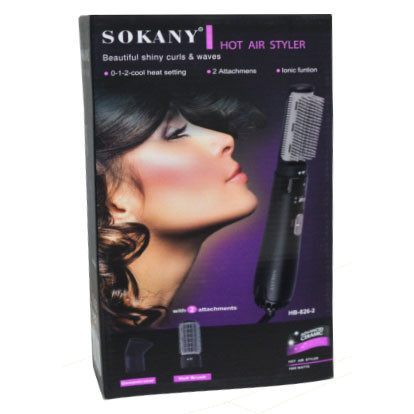 Фен для волос с 3 режимами скорости 2 насадки Sokany HB-826-2 - фото 5 - id-p89700099