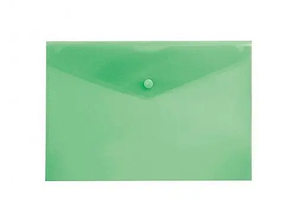Папка-конверт на кнопке, А4, 0,15 мм, зеленая