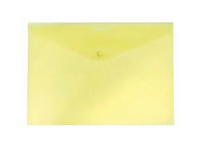 Папка-конверт на кнопке, А4, 0,15 мм, желтая