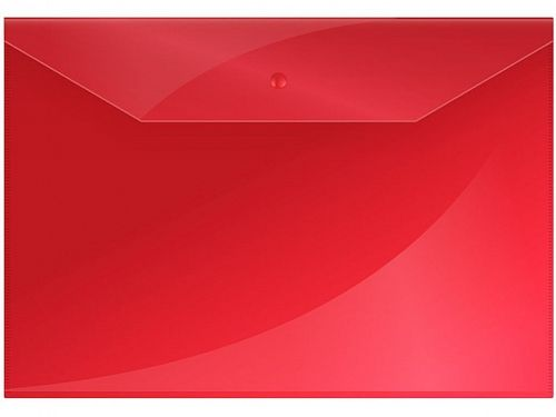 Папка-конверт на кнопке OfficeSpace, А4, 150 мкм, красная, фото 2