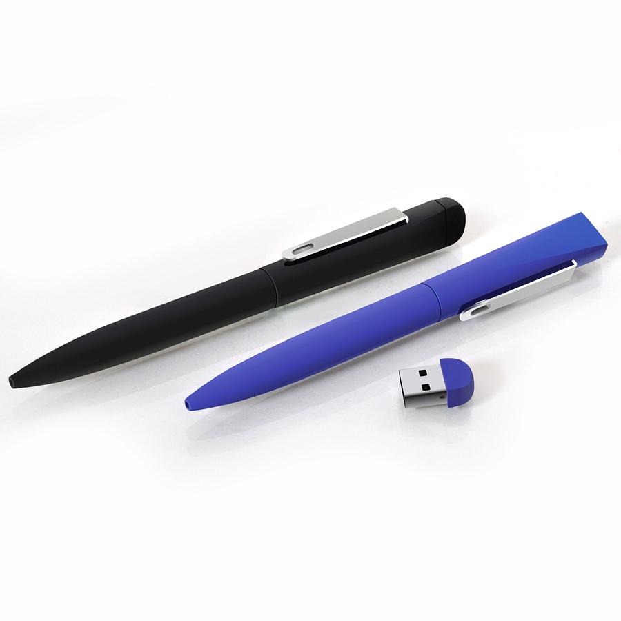 IQ, ручка с флешкой, 4 GB, синий/хром, металл - фото 3 - id-p89709257