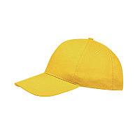 Бейсболка "SUNNY", 5 клиньев, застежка на липучке, солнечно-желтый, 100% хлопок, плотность 180 г/м2, фото 1