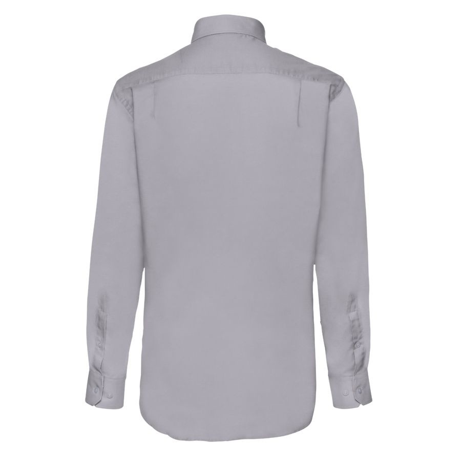 Рубашка "Long Sleeve Oxford Shirt", светло-серый_M, 70% х/б, 30% п/э, 135 г/м2 - фото 2 - id-p89719165