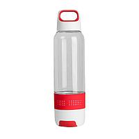 Бутылка с полотенцем "TRAINER", пластик, микрофибра, 500 мл., красный