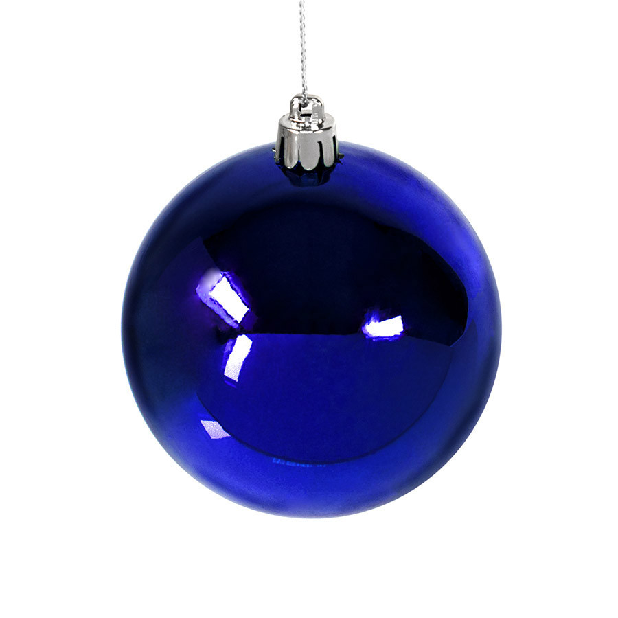 Шар новогодний Gloss, диаметр 8 см., пластик, синий - фото 1 - id-p89711582