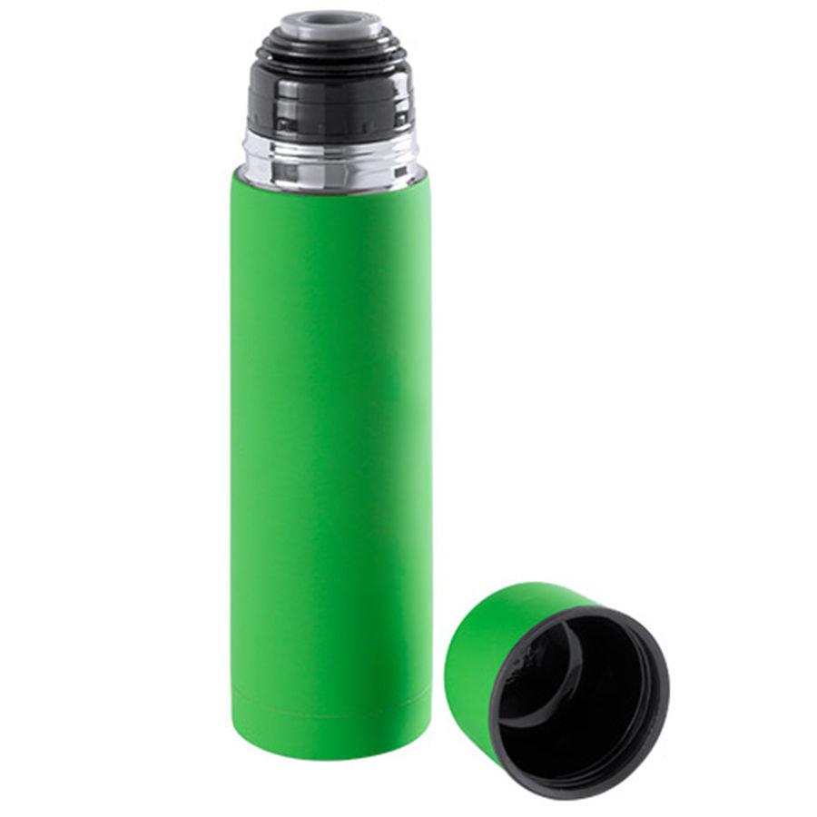 Термос вакуумный "Flask",сталь с покрытием софт тач, зеленый, 500 мл. - фото 1 - id-p89709365