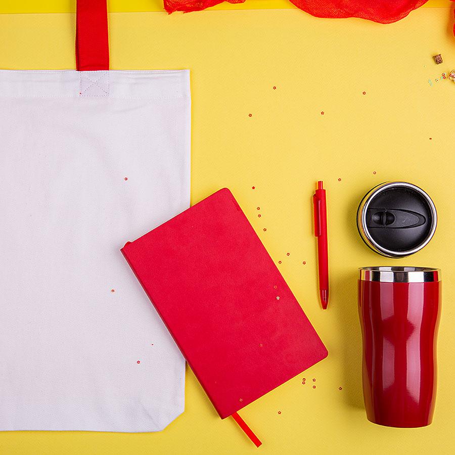 Набор подарочный SWEETFACE: бизнес-блокнот, ручка, термокружка, сумка, красный - фото 1 - id-p89713336