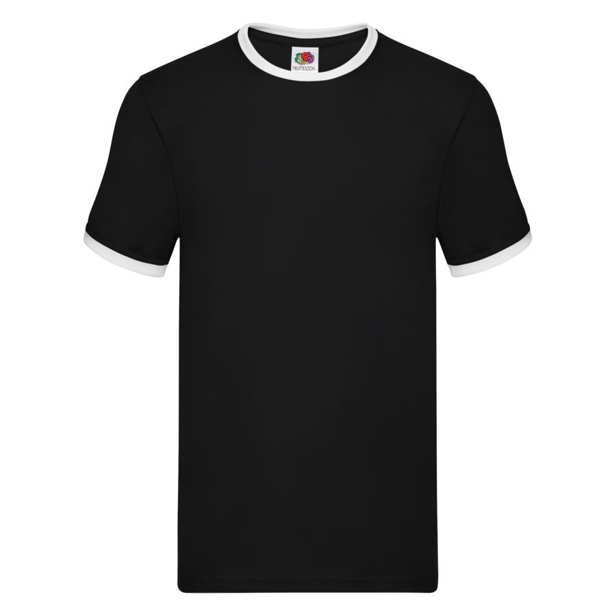 Футболка "Ringer T", черный с белым_M, 100% хлопок, 165 г/м2