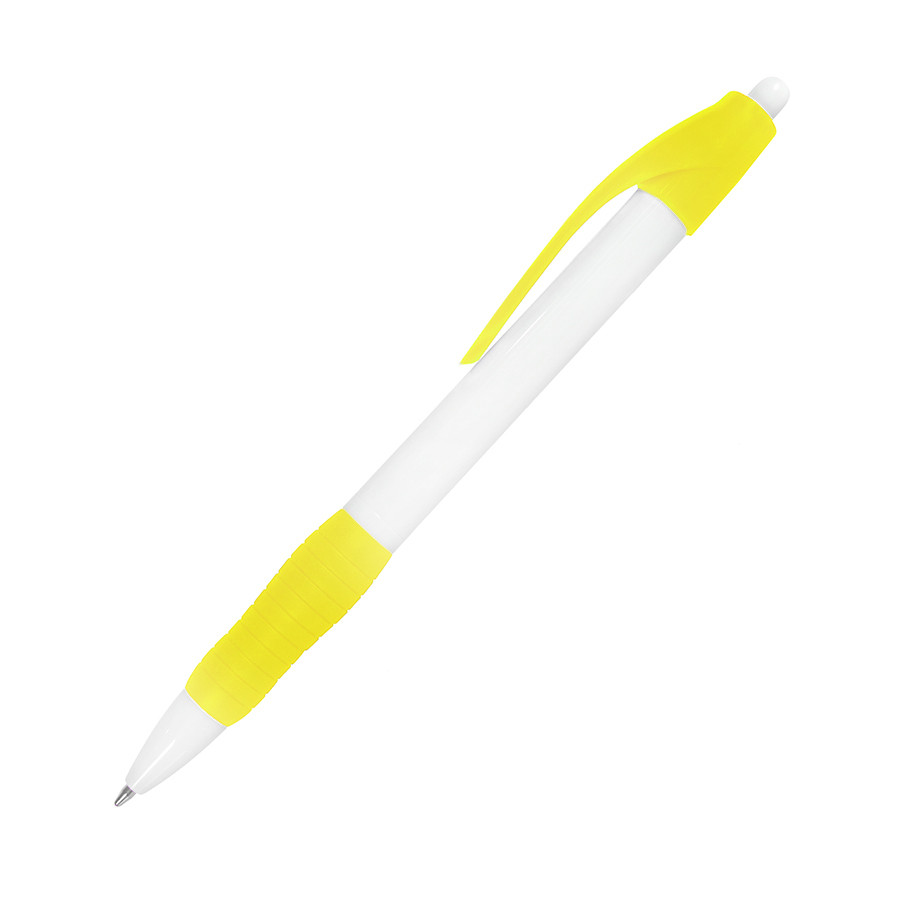 N4, ручка шариковая с грипом, белый/желтый, пластик