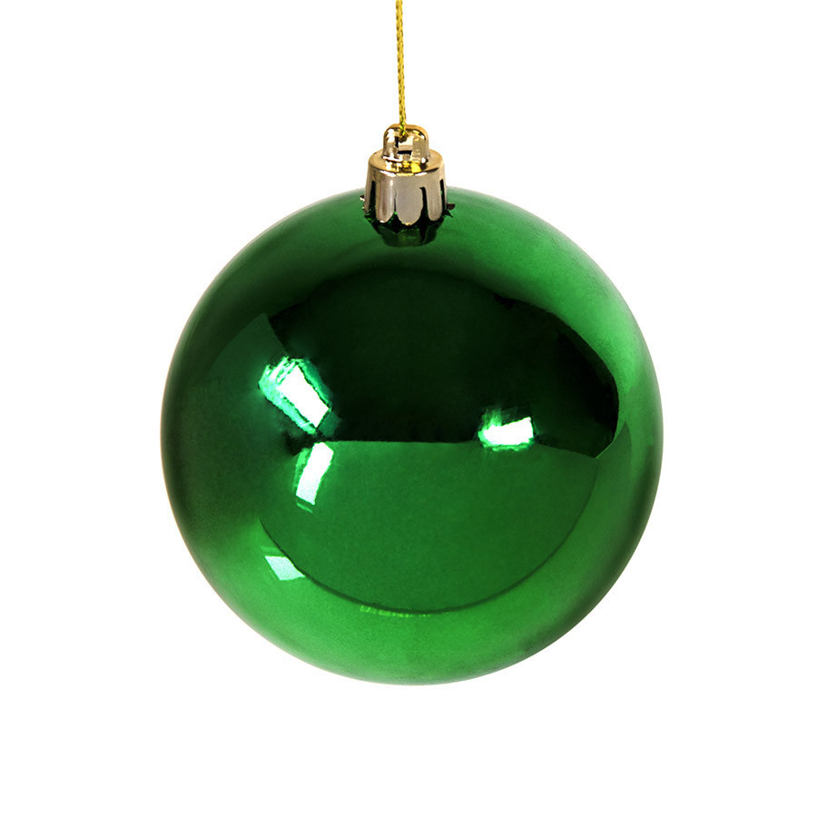 Шар новогодний Gloss, диаметр 8 см., пластик, зеленый - фото 1 - id-p89713370