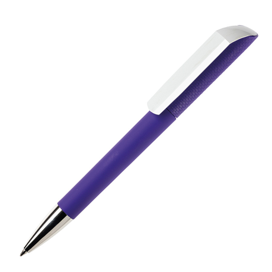 Ручка шариковая FLOW, покрытие soft touch, фиолетовый, пластик