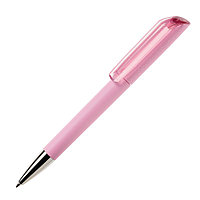 Ручка шариковая FLOW, покрытие soft touch, светло-розовый, пластик