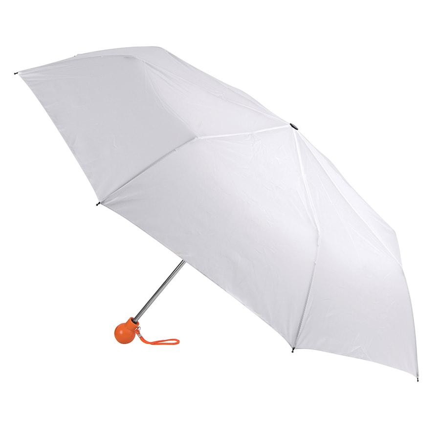 Зонт складной FANTASIA, механический, белый с оранжевой ручкой - фото 2 - id-p89711639
