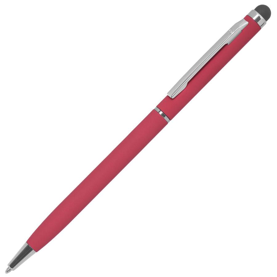 TOUCHWRITER SOFT, ручка шариковая со стилусом для сенсорных экранов, красный/хром, металл/soft-touch - фото 1 - id-p89709429