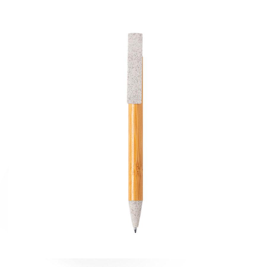 CLARION, ручка шариковая с подставкой для смартфона, бамбук, пластик с пшеничной соломой - фото 2 - id-p89713418