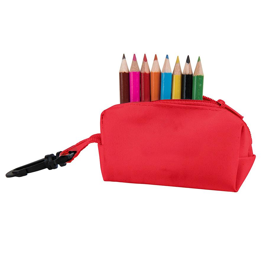Набор цветных карандашей (8шт) с точилкой MIGAL в чехле, красный, 4,5х10х4 см, дерево, полиэстер - фото 1 - id-p89710454