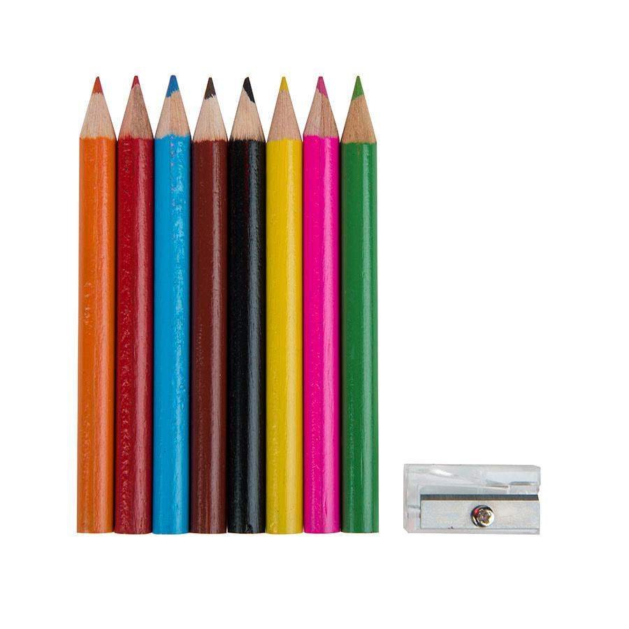 Набор цветных карандашей (8шт) с точилкой MIGAL в чехле, красный, 4,5х10х4 см, дерево, полиэстер - фото 2 - id-p89710454