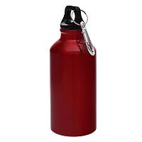 Бутылка для воды MENTO  с карабином, красный, 400 мл., алюминиевая
