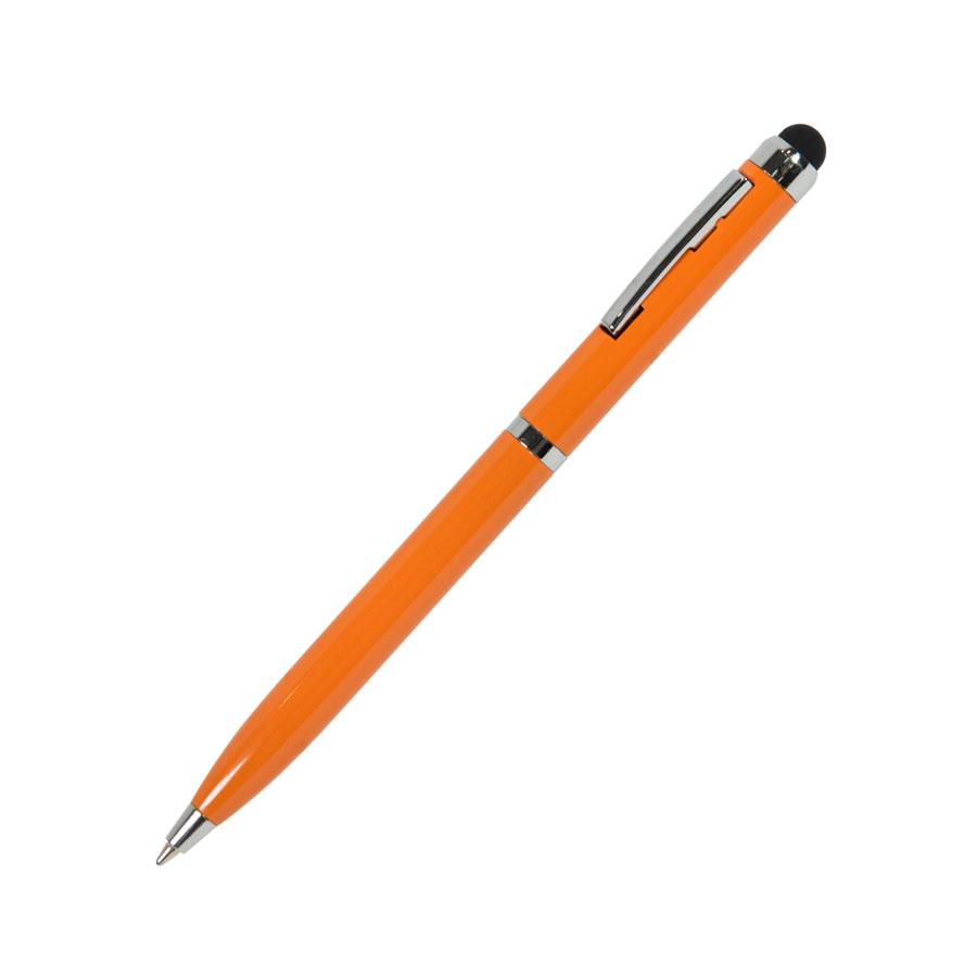 CLICKER TOUCH, ручка шариковая со стилусом для сенсорных экранов, оранжевый/хром, металл - фото 1 - id-p89710471
