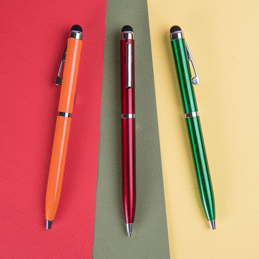 CLICKER TOUCH, ручка шариковая со стилусом для сенсорных экранов, оранжевый/хром, металл - фото 3 - id-p89710471