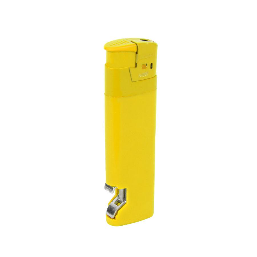 Зажигалка пьезо ISKRA с открывалкой, желтая, 8,2х2,5х1,2 см, пластик - фото 1 - id-p89719327