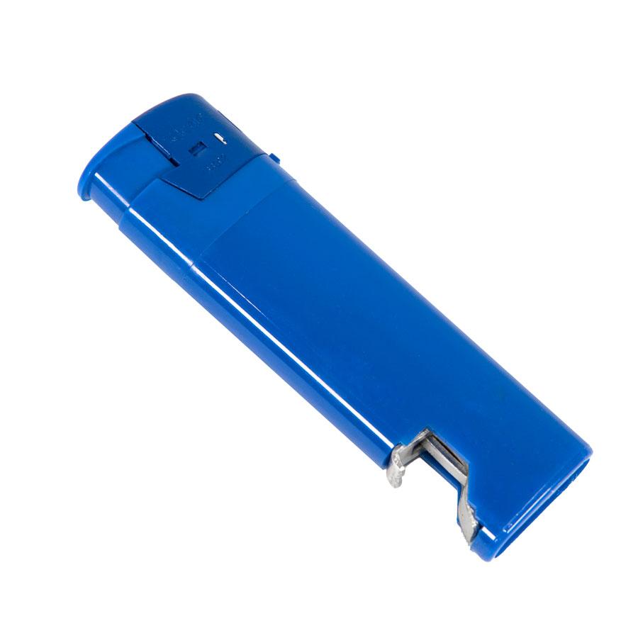 Зажигалка пьезо ISKRA с открывалкой, синяя, 8,2х2,5х1,2 см, пластик - фото 2 - id-p89719328