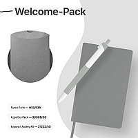 Набор подарочный WELCOME-PACK: бизнес-блокнот, ручка, коробка, серый