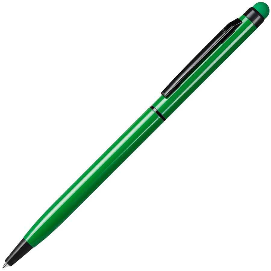 TOUCHWRITER BLACK, ручка шариковая со стилусом для сенсорных экранов, зеленый/черный, алюминий - фото 1 - id-p89710485