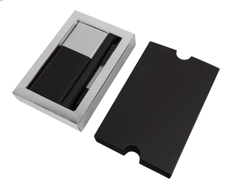 Набор подарочный BLACK GUN; Универсальный аккумулятор(10000мАh) и ручка; серебристый, шт, фото 1