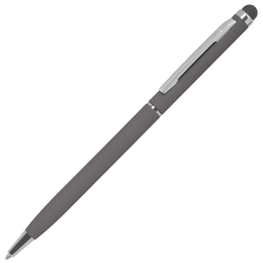 TOUCHWRITER SOFT, ручка шариковая со стилусом для сенсорных экранов, серый/хром, металл/soft-touch - фото 1 - id-p89709519