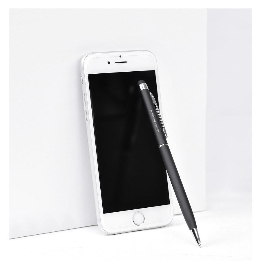 TOUCHWRITER SOFT, ручка шариковая со стилусом для сенсорных экранов, серый/хром, металл/soft-touch - фото 2 - id-p89709519